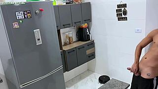 naughty maid teases with delicious ass in tiny shorts