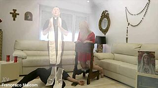 dominance unleashes as dominique palermo rims ass licks feet and fucks huge cock deep