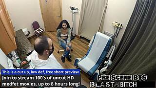 Latina Angel Santana moans as shaved pussy fills with hot cum close-up backstage