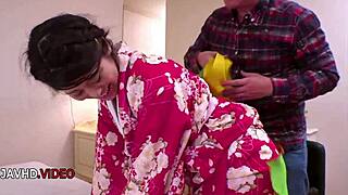 seductive japanese wife blows then fucks rough in kimono