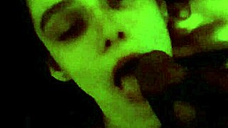 She slurps and gags on that massive monster cock like a total slut