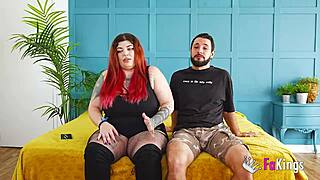 Hot bbw redhead leia shows off her boyfriend before they bang rough doggystyle and cowgirl!