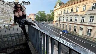 Real housewives caught flashing tits in wild public stranger comp