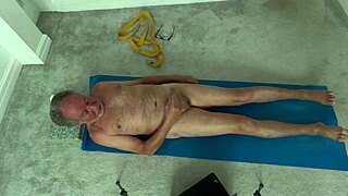 yoga striptease turns into bedroom wank homemade mature style