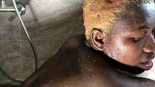 in the bathroom the bbw bends over for monster cock doggystyle then rides cowgirl to creampie