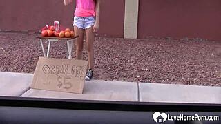 Petite Teen Sucks Hard Cock Before Facial Cumshot Blast!