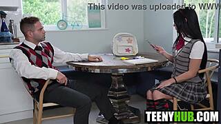 Oiled petite teen's ass massage turns into hardcore pov blowjob quick!