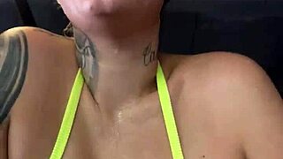 Tanned Gym Thong Slut Gets Dripping Wet Publicly