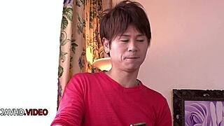 Cute Japanese fuck doll teases with blowjob before intense pounding