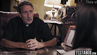 hey busty milf cheats in church beggin priest forgiveness with pussy