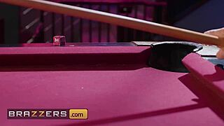 desiree dulce teases damon with foreplay around the pool table then they fuck cowgirl doggystyle everywhere