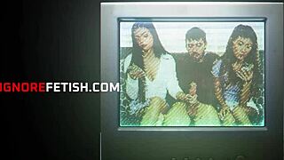 he slips into stepdaughters quietly during tv watching threesome