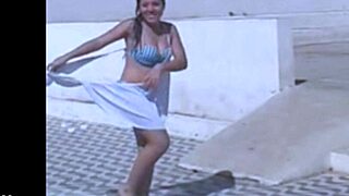 Hot Brazilian Lesbian Rips Clothes Off Friend in Wild Striptease Fuck