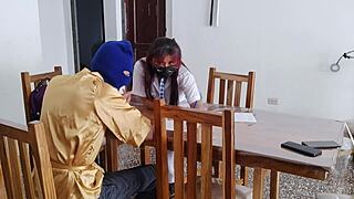 i got to my stepbrothers in my uniform and begged him to fuck my big natural tits