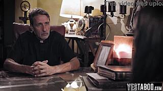 hey busty milf cheats in church beggin priest forgiveness with pussy