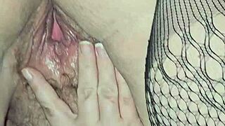 milf teases with massive boobs and huge pussy strip