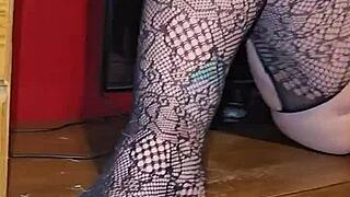 milf teases with massive boobs and huge pussy strip