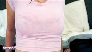 petite katie kingerie deepthroats hard cock licks balls and swallows every drop