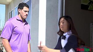 Elle Voneva's petite teen ass bent over for big tits doggystyle cumshot