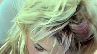 pretty street hooker kneels for deepthroat cum in mouth finish