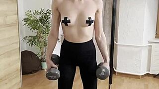 miss daisy diamond flexes naked body softcore blonde power poses