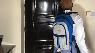 Teacher's illicit hunger for starved student pussy