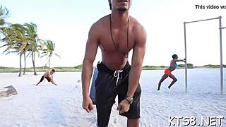 That tranny's tight asshole gets wrecked hard by monster cocks in wild garage orgy