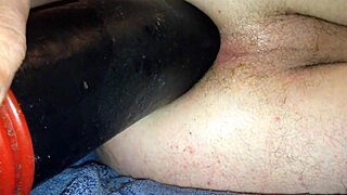 Beer Bottle Dildo Stretches Asshole Wide Open