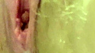 close up hairy pussy gape with pee fart sexy toilet tease