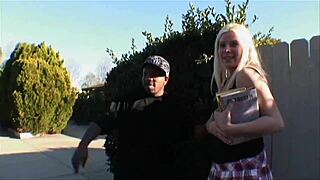 this shaved teen bitch takes bbc cumshot right in her mouth