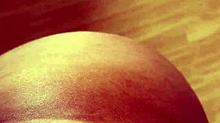 wife suns her hairy pussy by the pool showing off long hair and big lips