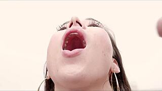 Caliente milf mexicana lilith regia gulps loads in wild bukkake gangbang session