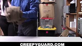 Creepy Guard Strips Curvy Thief Amilia Onyx And Pounds Her Hard