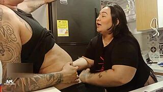 amateur latina bbw wife gets bent over fucked rough doggystyle by stepbro in kitchen part 1