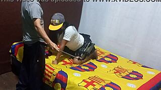 Caught my horny stepmom filming erotic solo then she begs my cock to finish her homemade porn