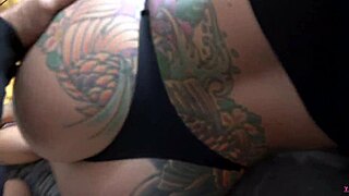 Bella Scorpion's Big Tatted Ass Shakes for Friend