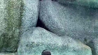 monika fox swims pool pink bikini walks free