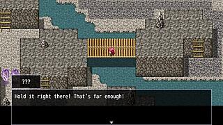 fallen makina kneels bound begging bandit leader with throat pussy submission ending in huge facial explosion