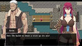 fallen makina kneels bound begging bandit leader with throat pussy submission ending in huge facial explosion