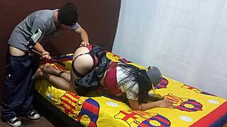 Caught my horny stepmom filming erotic solo then she begs my cock to finish her homemade porn