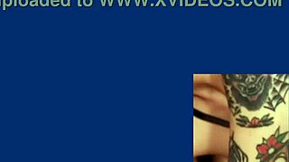 two guys collar and edge tattooed goth teen submissive in mmf domination tease