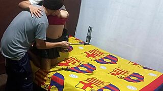 Caught my horny stepmom filming erotic solo then she begs my cock to finish her homemade porn