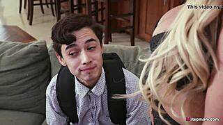 Needy Brooklyn Chase in Lingerie Rides Step Son Bareback After Hubby Fails