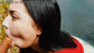 wanna watch this latina wife risk a passionate blowjob outdoors?