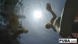 samantha rone masturbates nude pussy tits babe solo underwater pool session hardcore