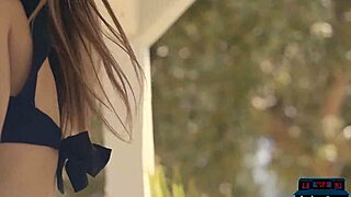 suggestive blonde milf model peels off clothes flashing perky shaved pussy