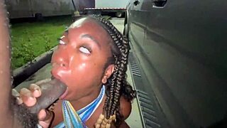 truckstop married slut deepthroats cock parking lot