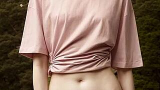 i feel sexy in lingerie under cherry blossom trees barefoot