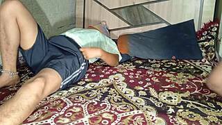 bhabhi sneaks quick fingering fuck in bathroom with hubby