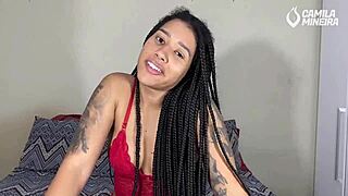 esposa cuckolds corno with huge cock creampie flooding her pussy